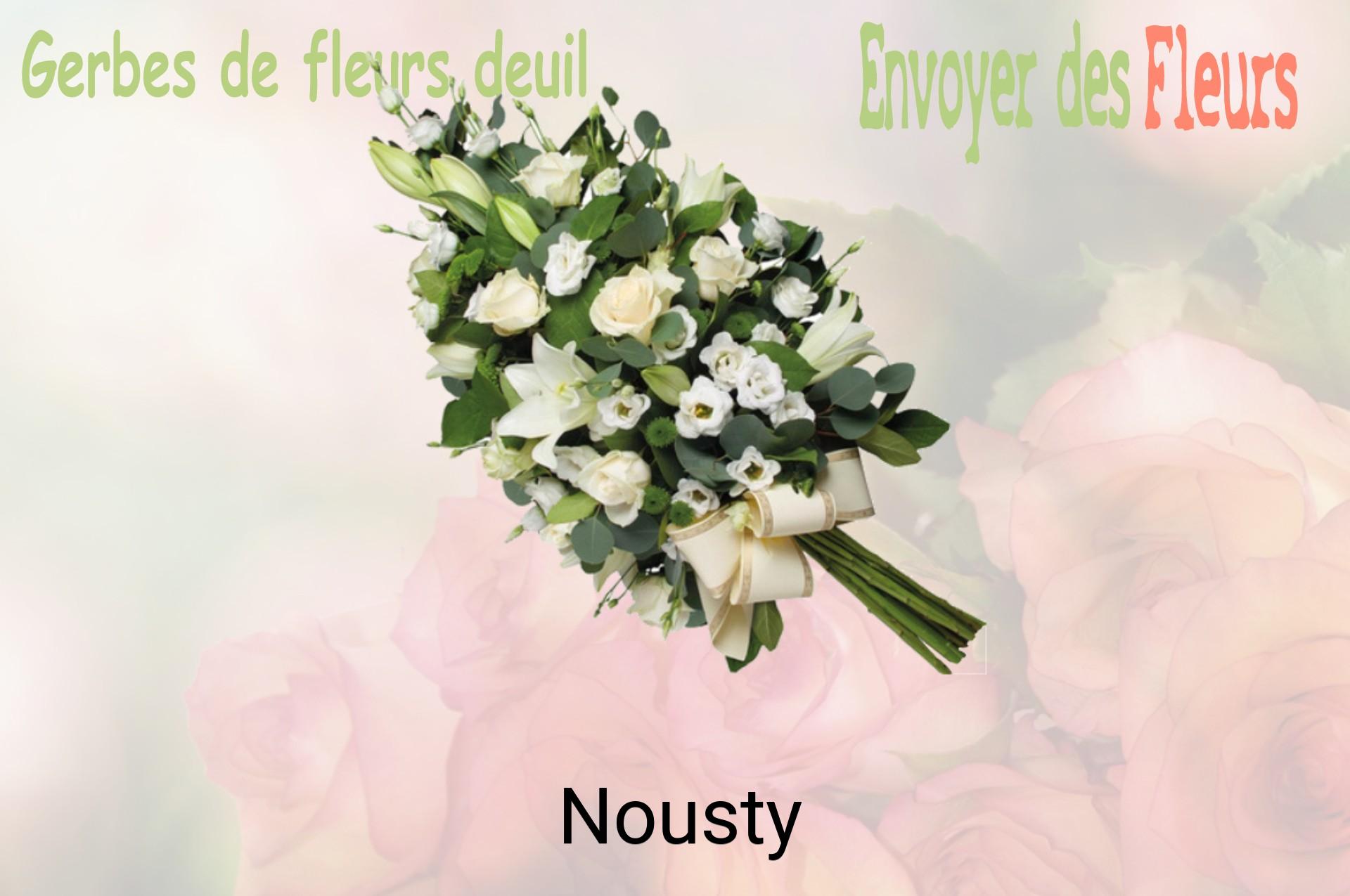 Gerbe de fleurs de deuil livrée à Nousty